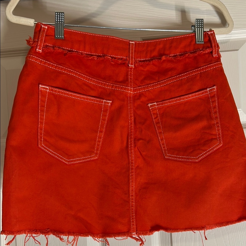 Topshop Moto Size 6 Orange Denim Skirt - Picture 2 of 4
